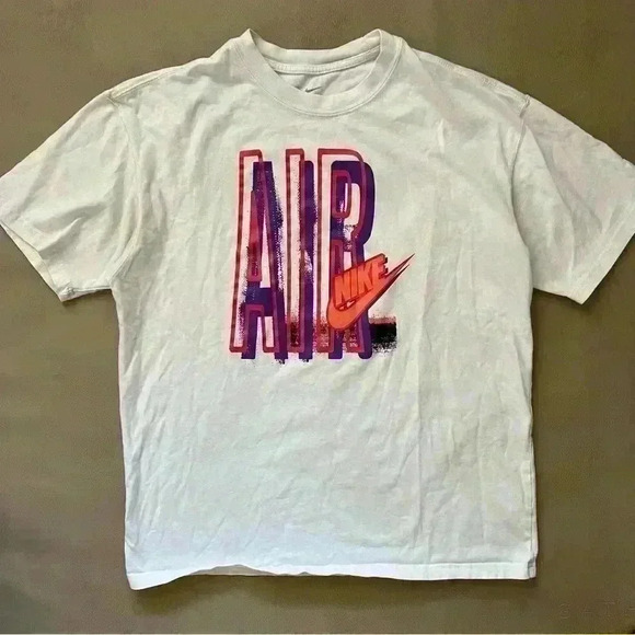 NIKE Air Logo Reissue T-Shirt M White Red Purple Max Retro 90's Loose - Picture 2 of 11